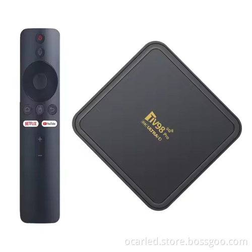 2025 TV98 PRO Box: Allwinner H313 Quad Core with 802.11 B/g/n 2.4G + 5G WiFi and BT 5.2